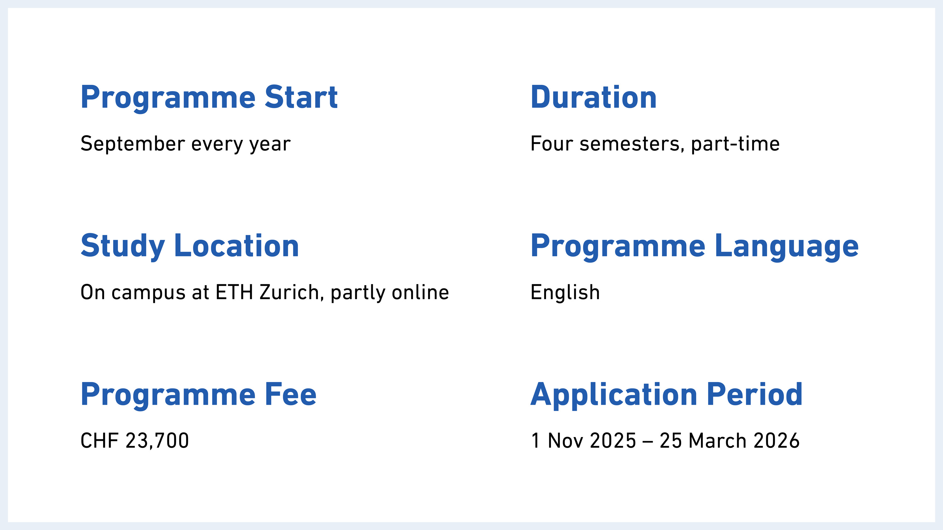 Programme details