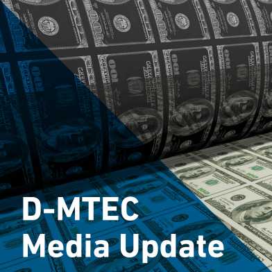 D-MTEC Media Update Title in front of a money printer